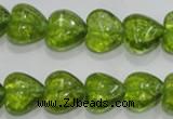 COQ31 15.5 inches 16*16mm heart dyed olive quartz beads wholesale