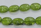 COQ36 15.5 inches 10*14mm oval dyed olive quartz beads wholesale