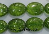 COQ37 15.5 inches 15*20mm oval dyed olive quartz beads wholesale