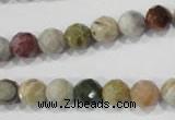 COS152 15.5 inches 8mm faceted round ocean stone beads wholesale