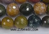 COS204 15.5 inches 12mm faceted round ocean jasper beads