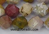 COS213 15.5 inches 12mm faceted nuggets ocean jasper beads