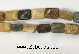 COS254 15.5 inches 15*20mm rectangle ocean stone beads wholesale