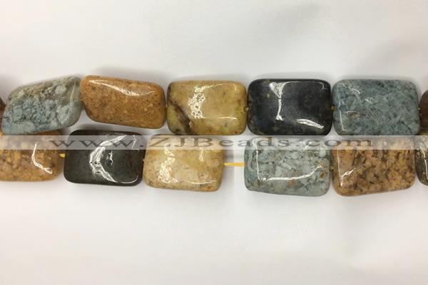 COS255 15.5 inches 18*25mm rectangle ocean stone beads wholesale