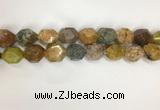 COS270 13*18mm - 15*20mm faceted nuggets ocean stone beads