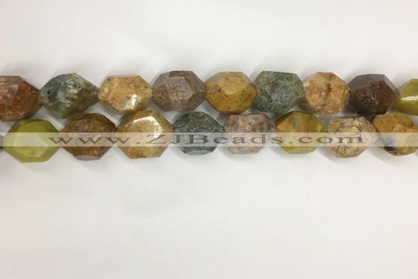 COS270 13*18mm - 15*20mm faceted nuggets ocean stone beads