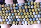 COS310 15.5 inches 6mm faceted round ocean jasper beads