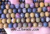 COS312 15.5 inches 9mm - 10mm faceted round ocean jasper beads