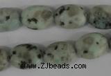 COV107 15.5 inches 12*16mm oval sesame jasper beads wholesale