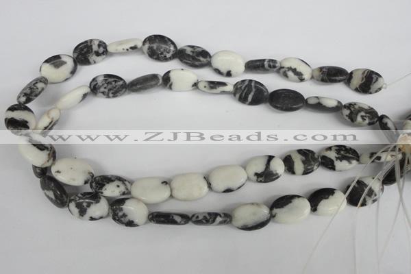 COV138 15.5 inches 13*18mm oval black & white jasper beads wholesale