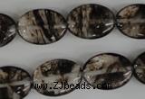 COV145 15.5 inches 13*18mm oval watermelon black beads wholesale