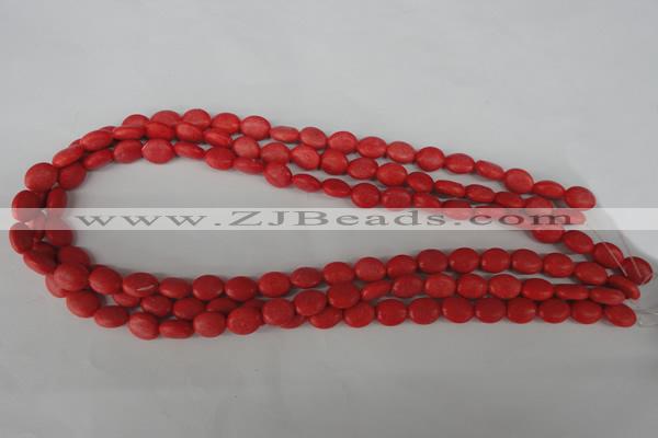 COV23 15.5 inches 8*10mm oval synthetic coral beads wholesale