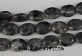 COV46 15.5 inches 8*10mm oval black labradorite beads wholesale