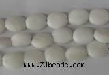 COV48 15.5 inches 8*10mm oval white shell beads wholesale