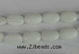 COV58 15.5 inches 8*12mm oval white porcelain beads wholesale