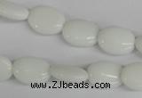 COV82 15.5 inches 10*14mm oval white porcelain beads wholesale