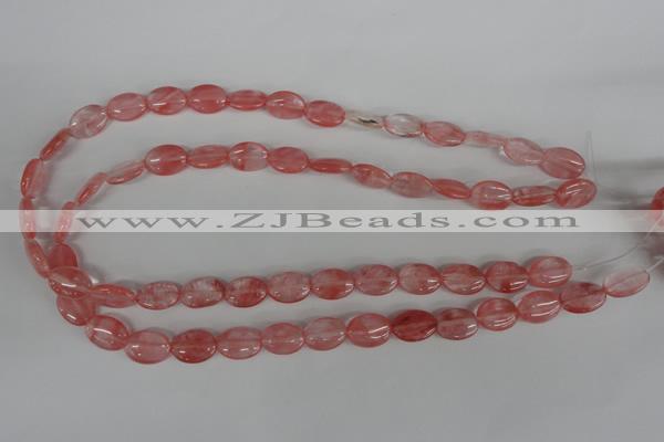 COV91 15.5 inches 10*14mm oval cherry quartz beads wholesale