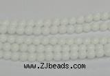 CPB01 15.5 inches 4mm round white porcelain beads wholesale