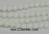 CPB02 15.5 inches 6mm round white porcelain beads wholesale