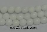 CPB03 15.5 inches 8mm round white porcelain beads wholesale