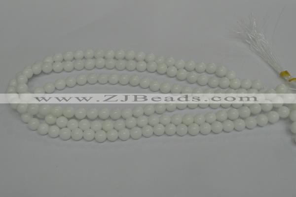 CPB03 15.5 inches 8mm round white porcelain beads wholesale