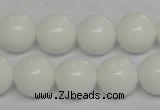 CPB06 15.5 inches 14mm round white porcelain beads wholesale