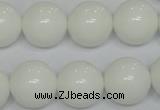 CPB07 15.5 inches 16mm round white porcelain beads wholesale