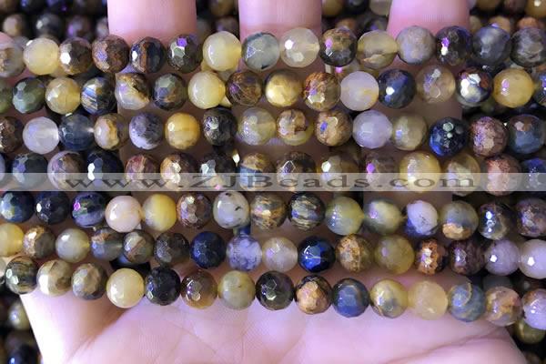 CPB1081 15.5 inches 6mm faceted round pietersite gemstone beads