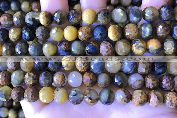 CPB1082 15.5 inches 8mm faceted round pietersite gemstone beads