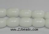 CPB11 15.5 inches 10*14mm drum white porcelain beads wholesale