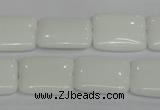 CPB122 15.5 inches 15*20mm rectangle white porcelain beads wholesale