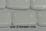 CPB124 15.5 inches 22*30mm rectangle white porcelain beads wholesale