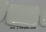 CPB125 15.5 inches 30*40mm rectangle white porcelain beads wholesale