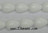 CPB23 15.5 inches 12*16mm teardrop white porcelain beads wholesale