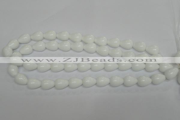 CPB23 15.5 inches 12*16mm teardrop white porcelain beads wholesale