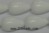 CPB26 15.5 inches 15*25mm teardrop white porcelain beads wholesale