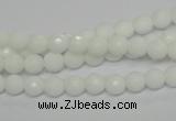 CPB32 15.5 inches 6mm faceted round white porcelain beads wholesale