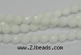 CPB32 15.5 inches 6mm faceted round white porcelain beads wholesale