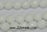 CPB34 15.5 inches 10mm faceted round white porcelain beads wholesale