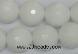 CPB38 15.5 inches 18mm faceted round white porcelain beads wholesale