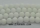 CPB410 15.5 inches 4mm round matte white porcelain beads