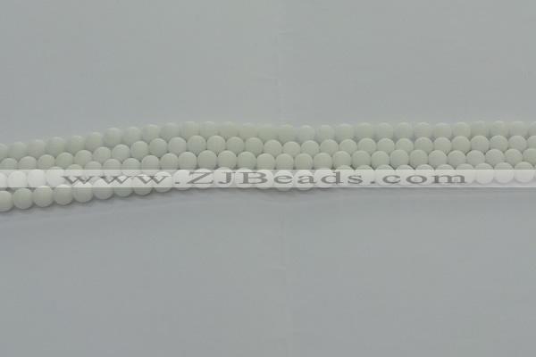 CPB410 15.5 inches 4mm round matte white porcelain beads