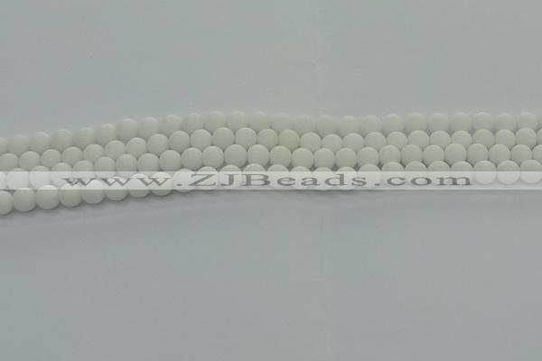 CPB411 15.5 inches 6mm round matte white porcelain beads