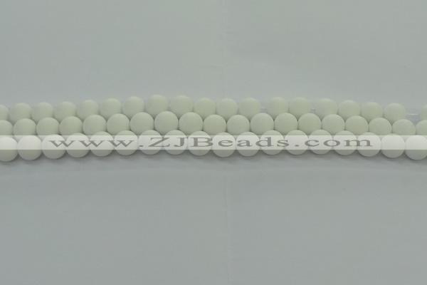 CPB412 15.5 inches 8mm round matte white porcelain beads