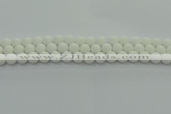 CPB413 15.5 inches 10mm round matte white porcelain beads