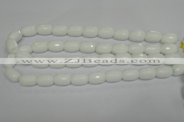 CPB43 15.5 inches 13*18mm faceted drum white porcelain beads