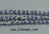 CPB501 15.5 inches 6mm round Painted porcelain beads