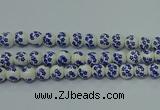 CPB503 15.5 inches 10mm round Painted porcelain beads