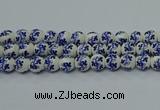 CPB511 15.5 inches 6mm round Painted porcelain beads