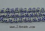 CPB522 15.5 inches 8mm round Painted porcelain beads